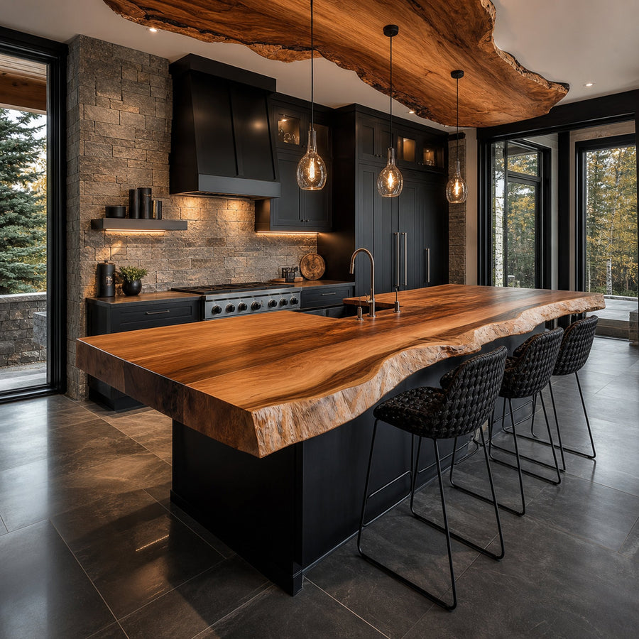 Rustic Luxury Timber Kitchen Island Kitchen Or Dining Room