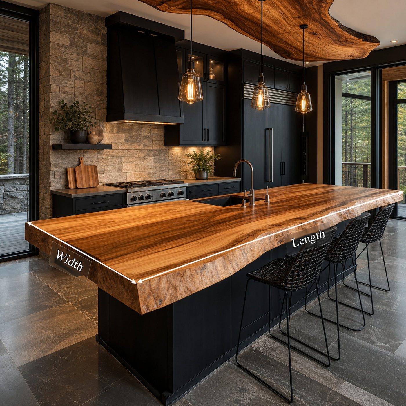 Rustic Luxury Timber Kitchen Island Kitchen Or Dining Room - product view 6