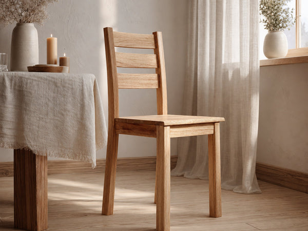Rustic Minimal Wooden Chair Dining Room Interior Classic Seating