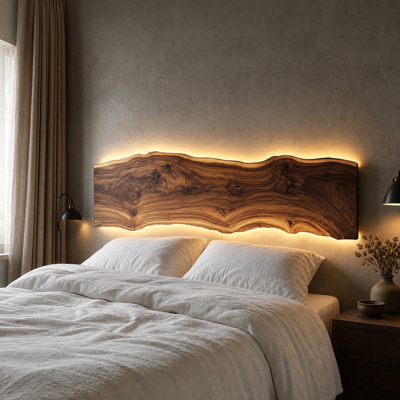 Rustic Modern Live Edge Headboard Bedroom Or Master Room