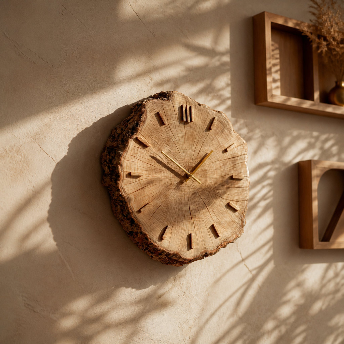 Rustic Natural Grain Wall Clock Bedroom Or Living Room