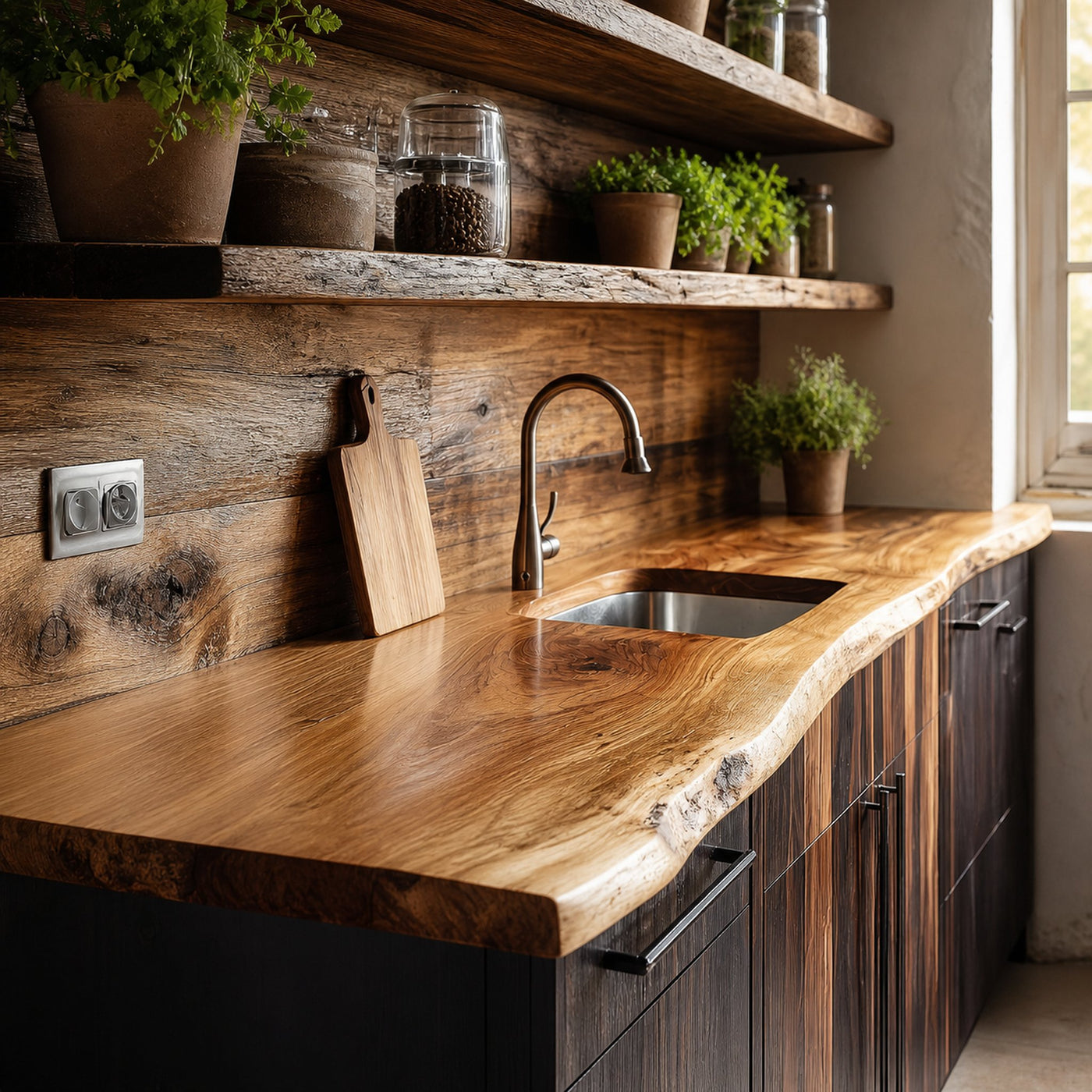 Rustic Natural Kitchen Counter Kitchen Or Home Bar