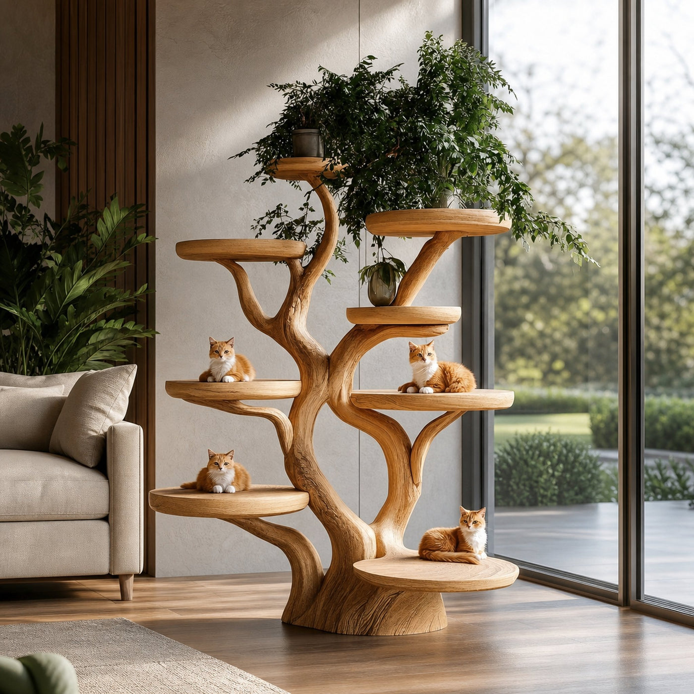 Rustic Organic Cat Tree Sculptural Pet Furniture