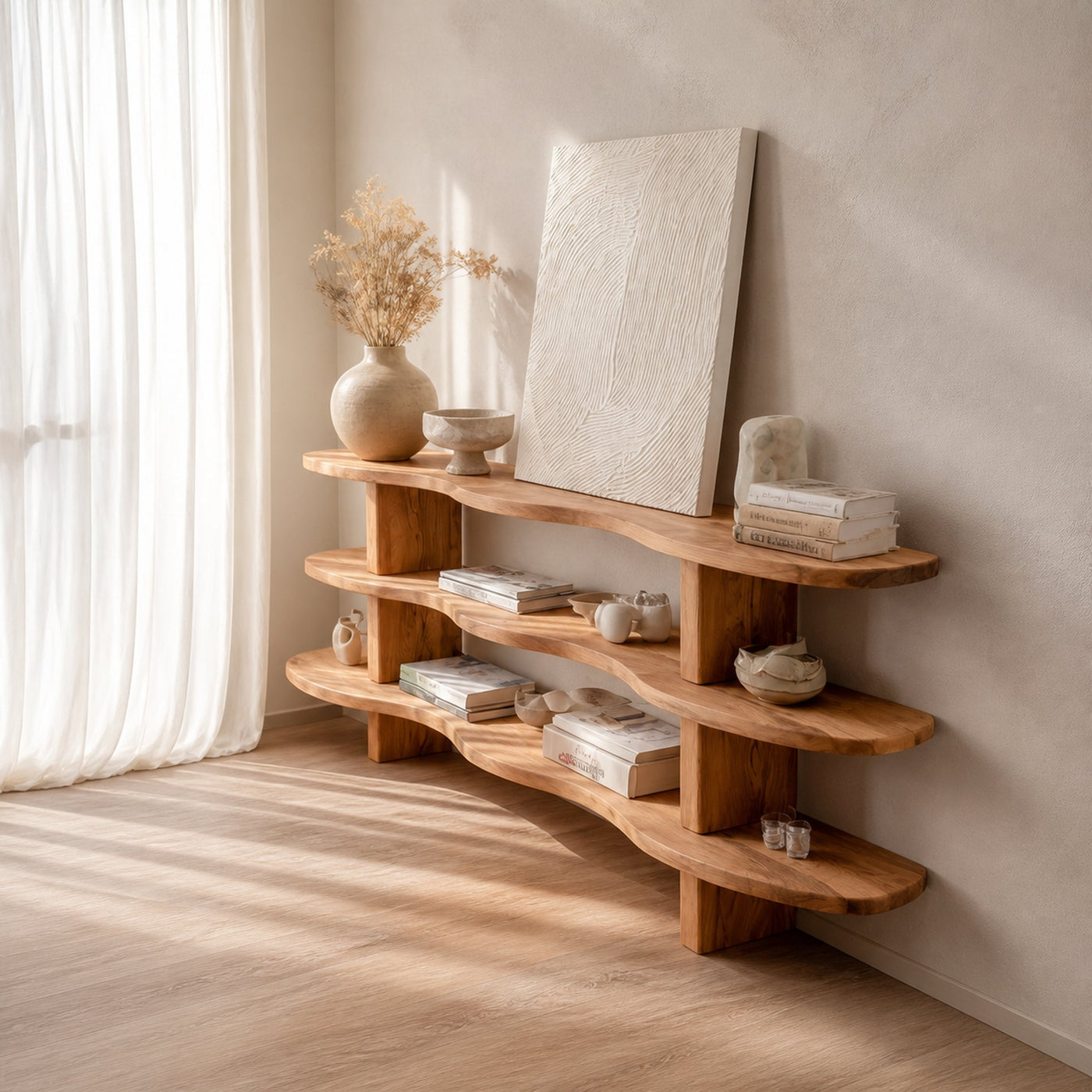 Rustic Organic Console Table Living Room Or Hallway
