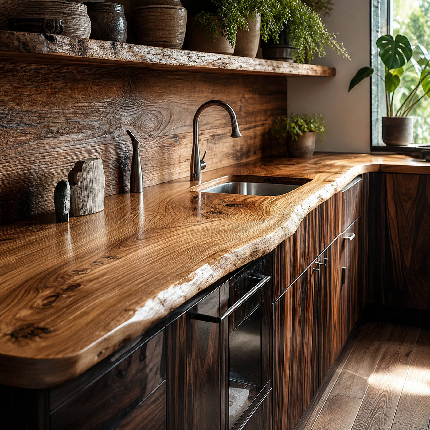 Rustic Organic Kitchen Counter Kitchen Or Pantry Room