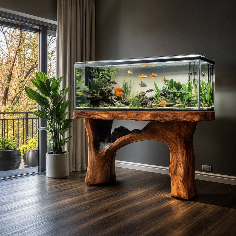 Rustic Organic Luxury Aquarium Stand Entryway Or Living Room