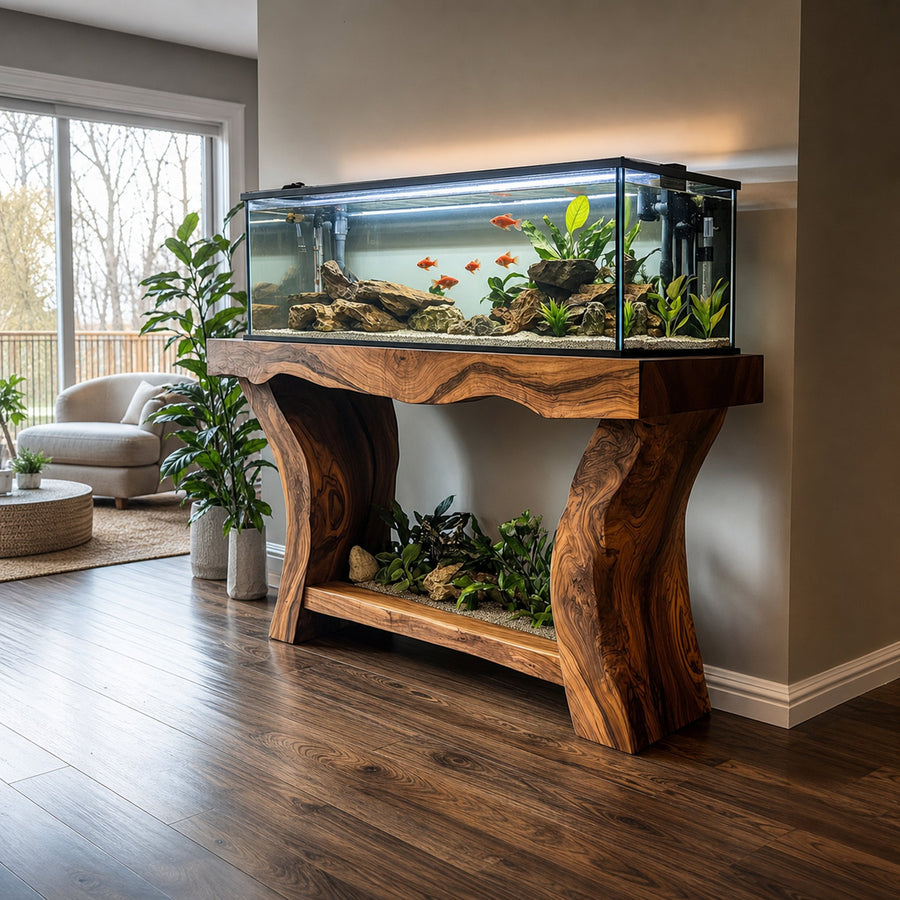 Rustic Organic Luxury Aquarium Stand Living Room Or Sunroom
