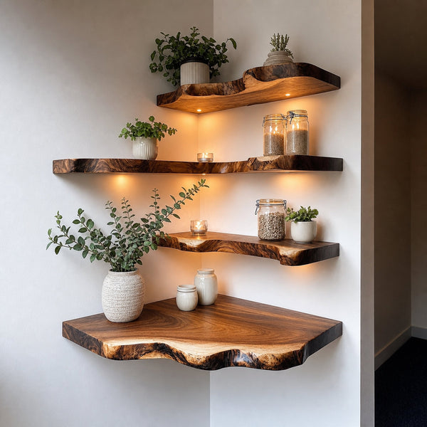 Rustic Organic Minimal Wall Shelf For Living Room And Apartment