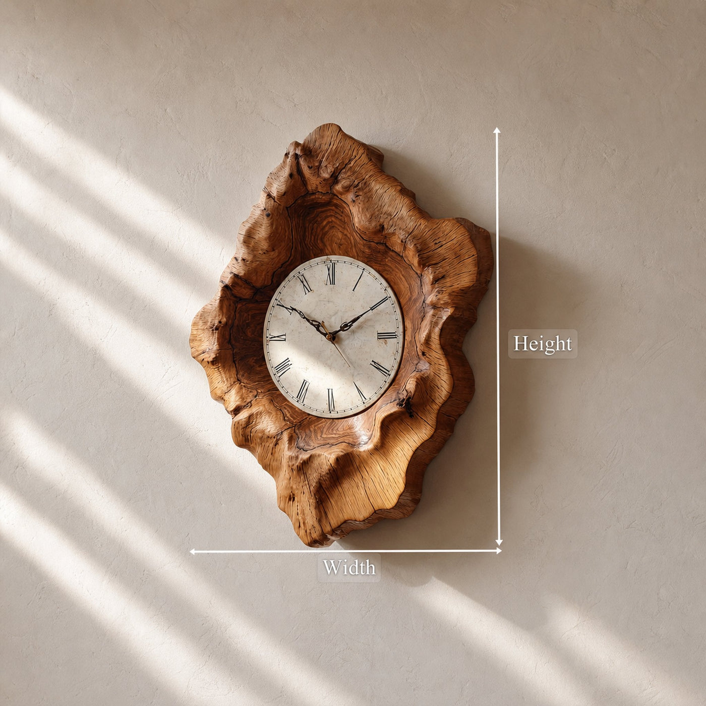 Rustic Organic Natural Wood Wall Clock Office Or Study Room Decor - product view 6