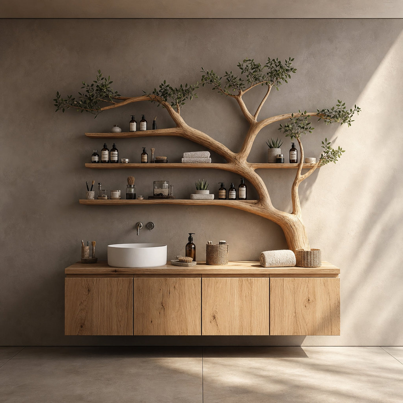 Rustic Organic Tree Branch Vanity Bathroom Or Spa Room