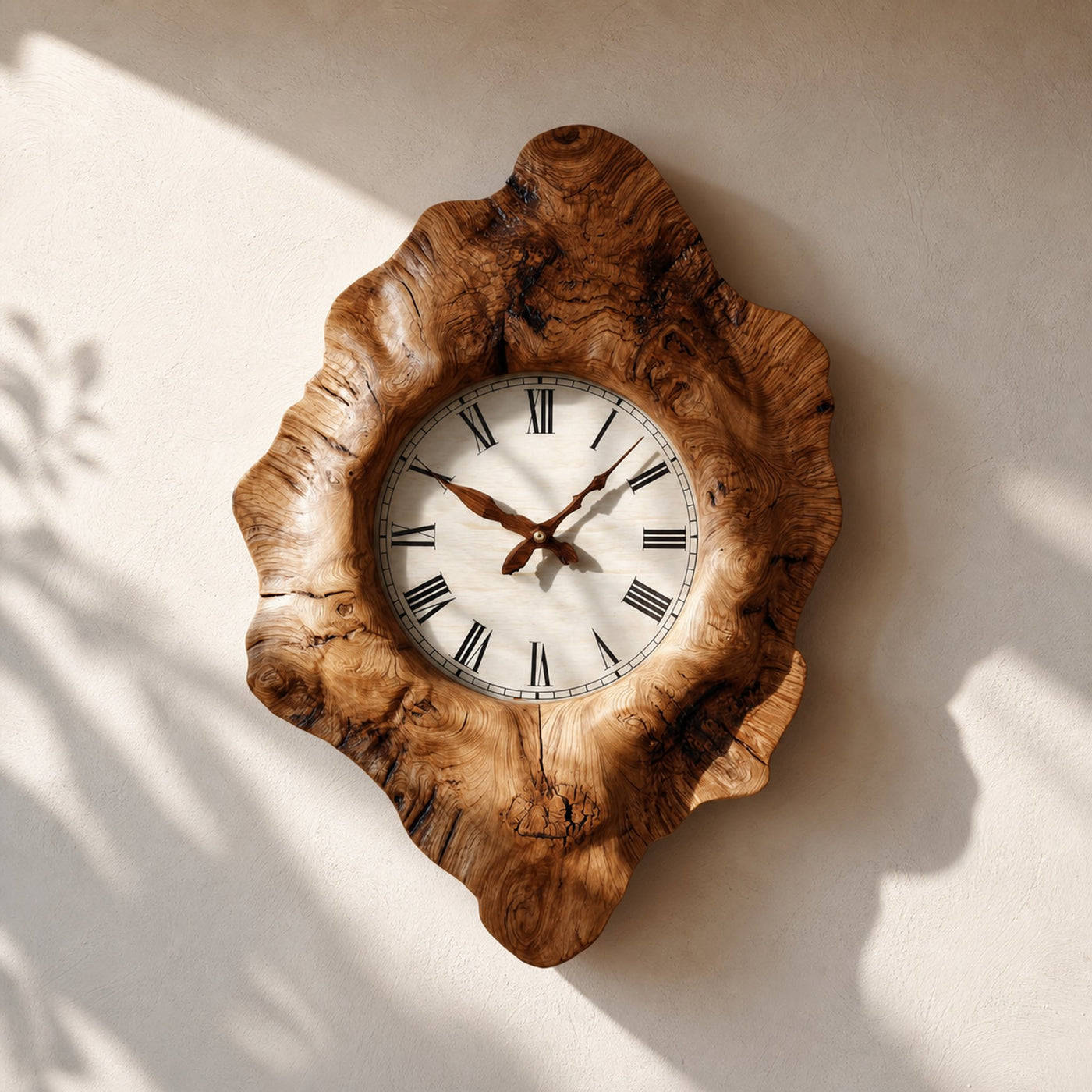 Rustic Organic Wooden Wall Clock Living Room Or Entryway Decor