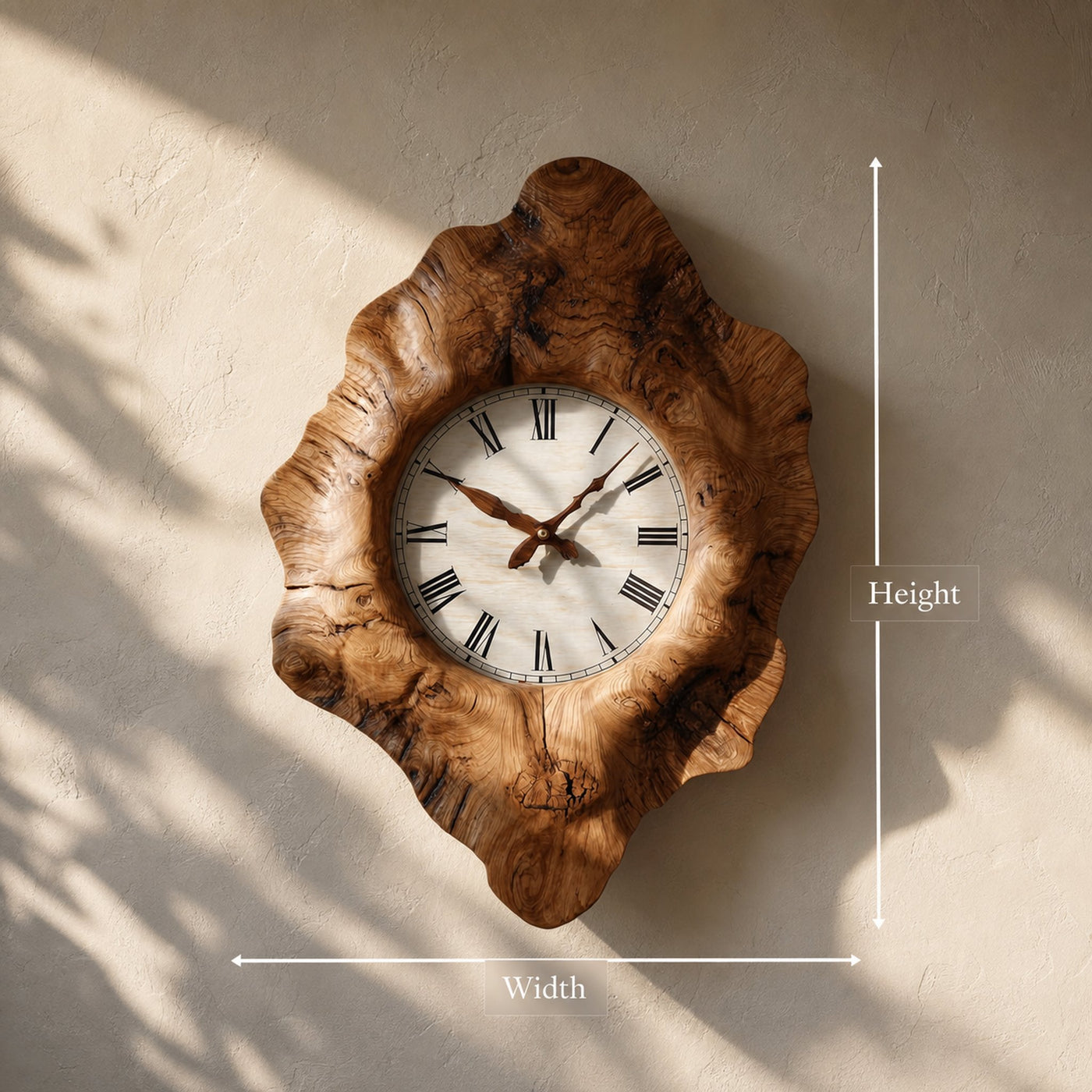 Rustic Organic Wooden Wall Clock Living Room Or Entryway Decor - product view 6
