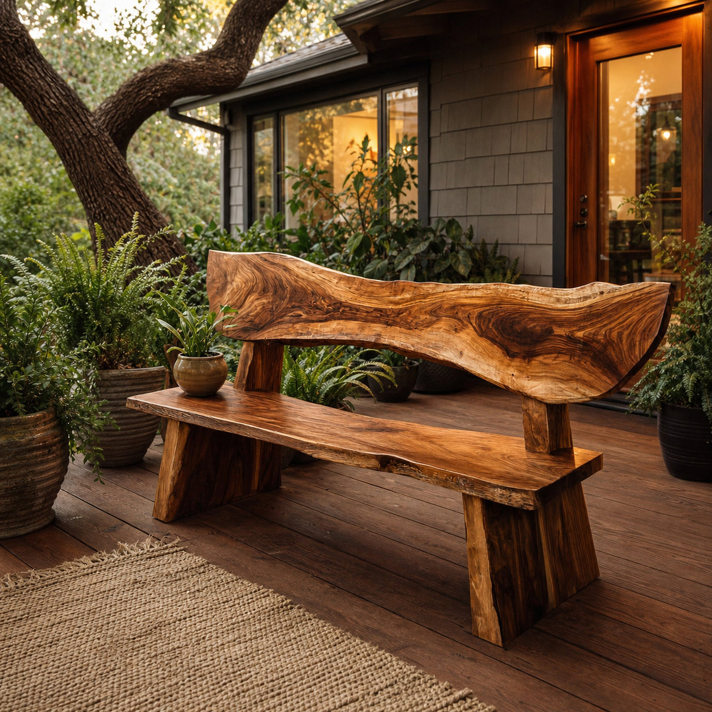 Rustic Outdoor Bench For Courtyard Spaces - product view 6