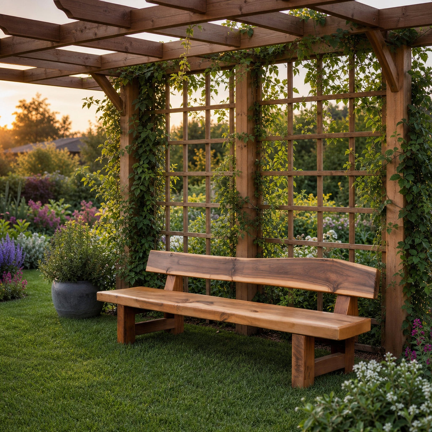 Rustic Outdoor Garden Bench For Porch Patio And Backyard Seating