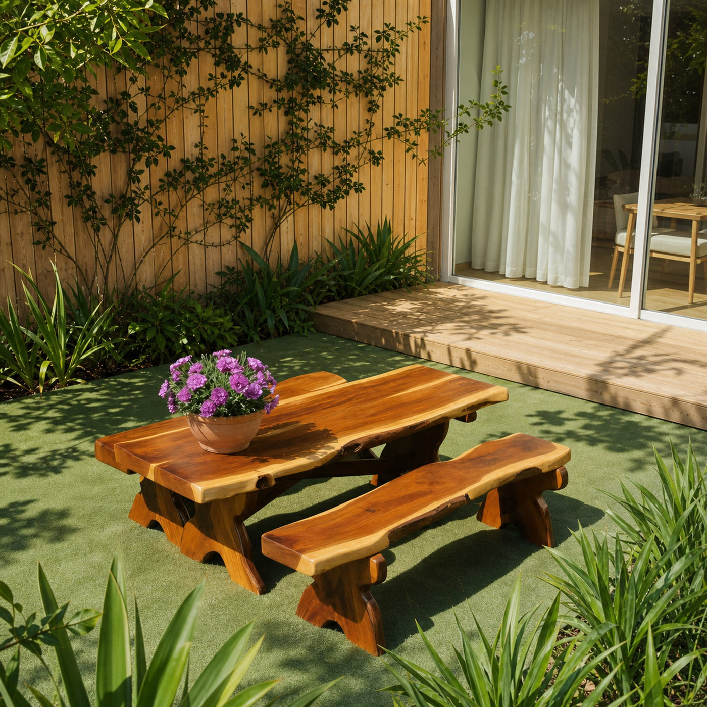 Rustic Outdoor Picnic Table And Bench Set For Garden - product view 6