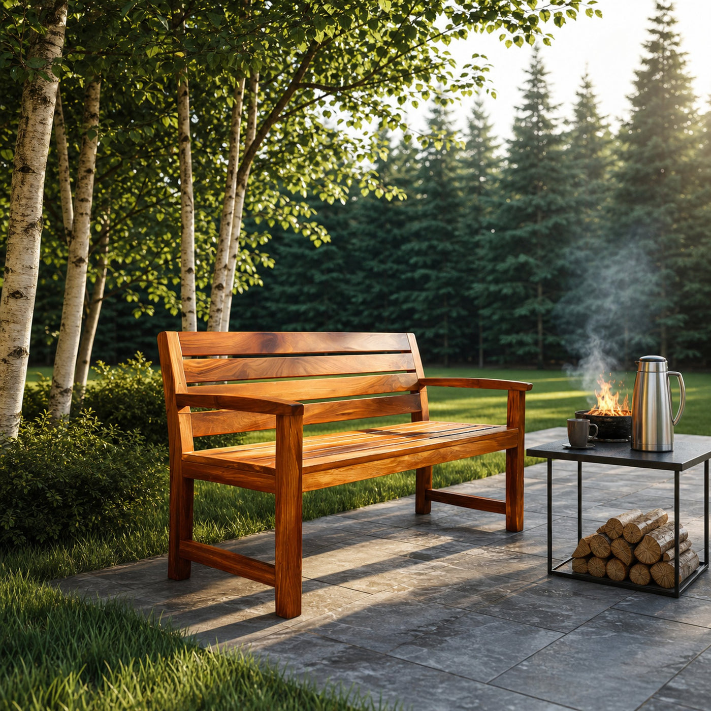 Rustic Outdoor Wood Bench For Natural Landscape - product view 6