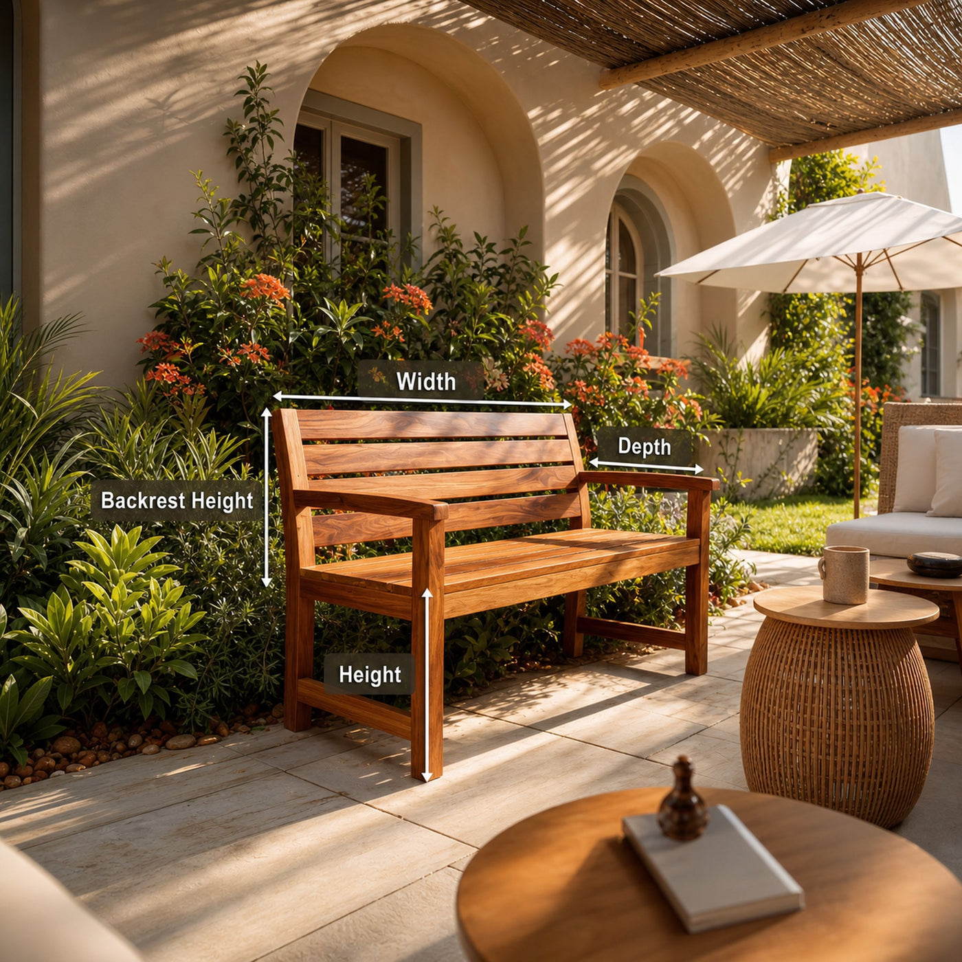 Rustic Outdoor Wood Bench For Natural Landscape - product view 8