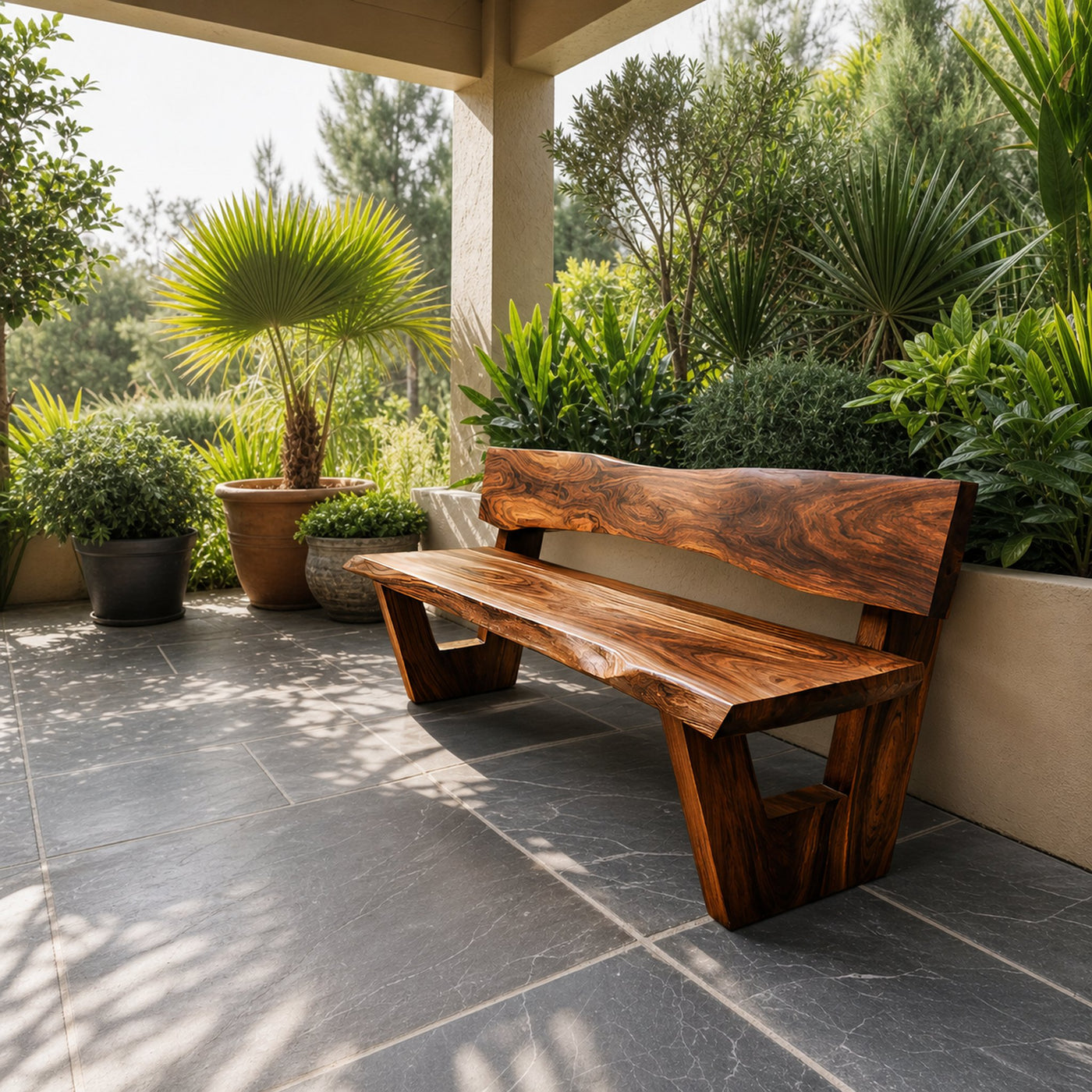 Rustic Outdoor Wooden Bench For Garden Seating - product view 6