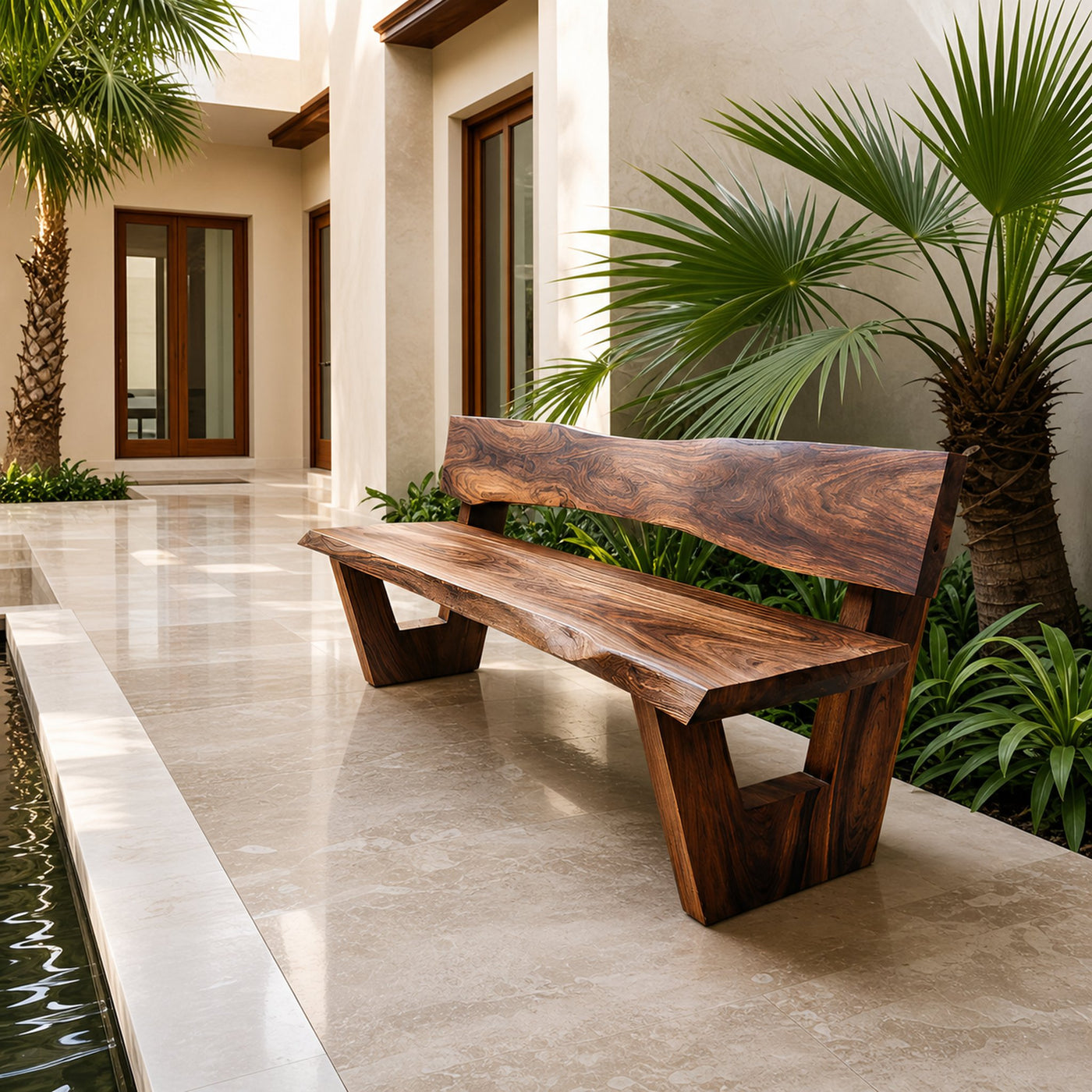 Rustic Outdoor Wooden Bench For Garden Seating - product view 7