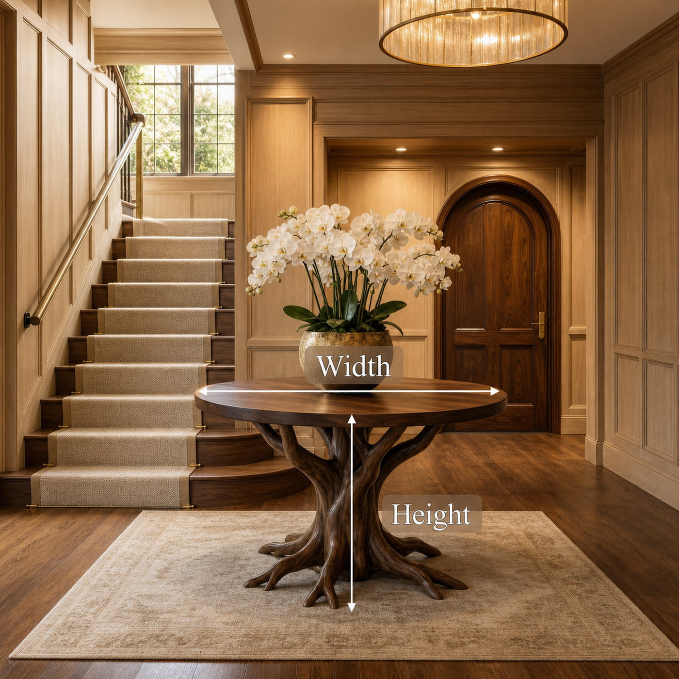 Rustic Pedestal Foyer Table For Entryway And Living Room - product view 8