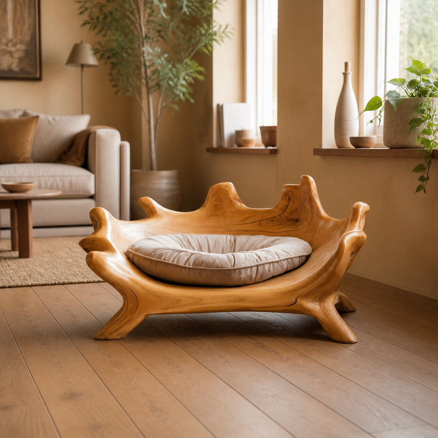 Rustic Raised Pet Bed For Living Room And Home Interior