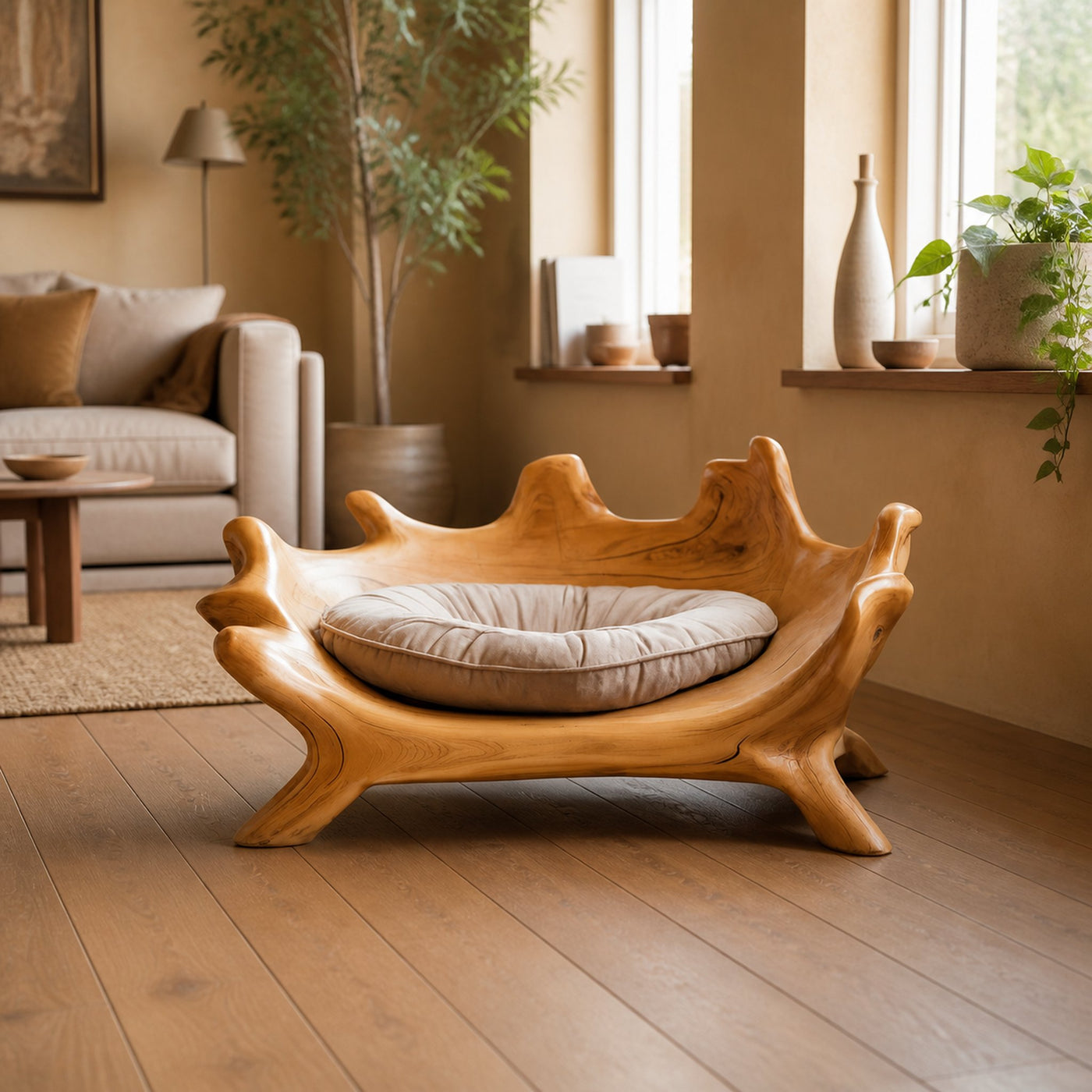 Rustic Raised Pet Bed For Living Room And Home Interior