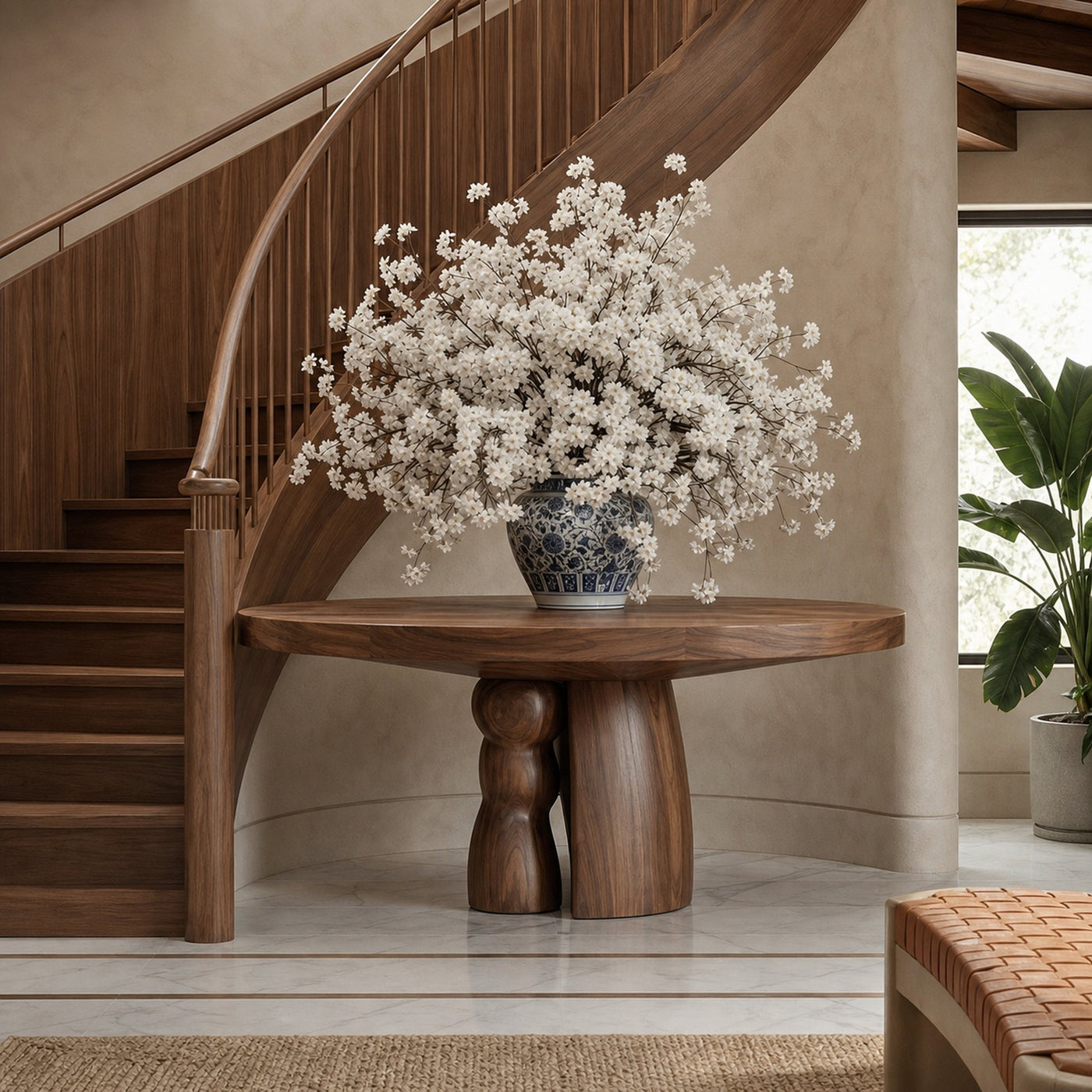 Rustic Round Entryway Table For Entryway And Hallway - product view 7