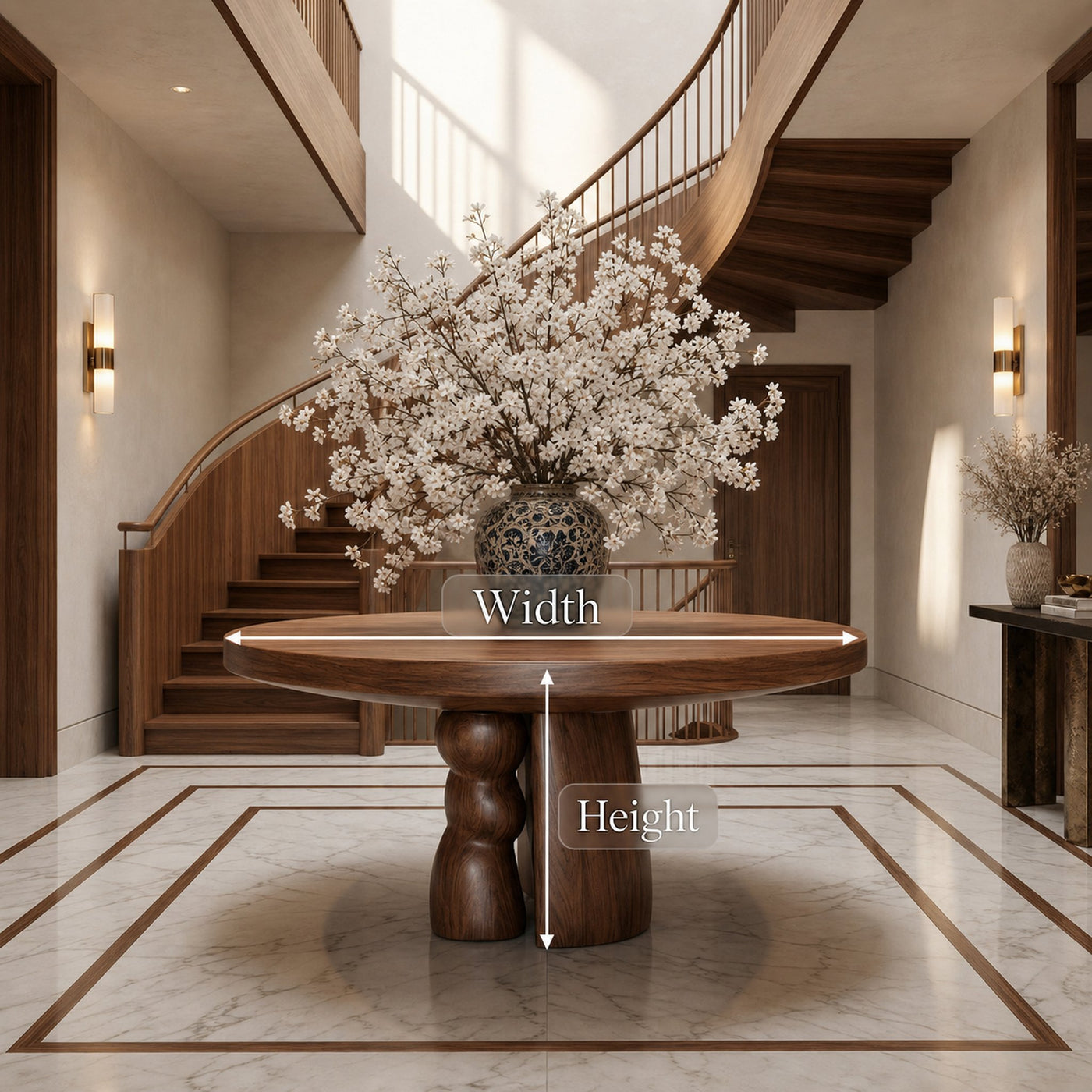 Rustic Round Entryway Table For Entryway And Hallway - product view 8