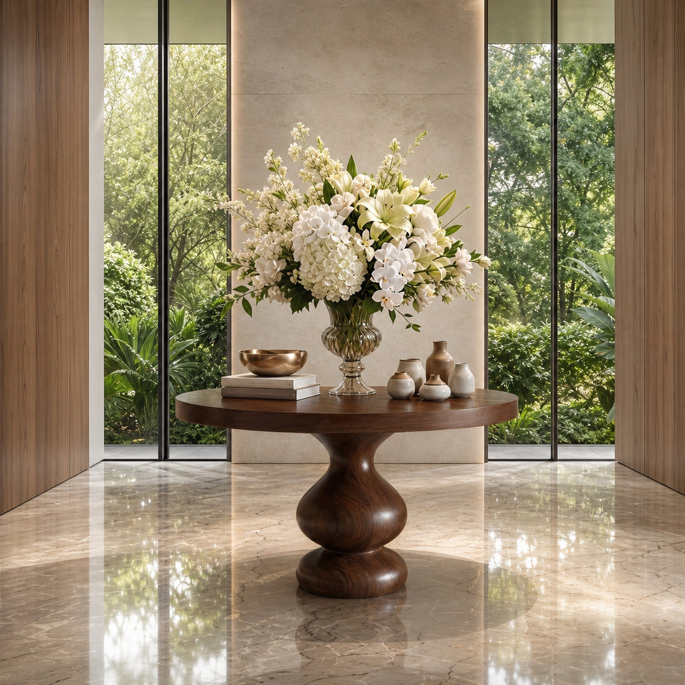 Rustic Round Entryway Table For Entryway And Living Room - product view 7