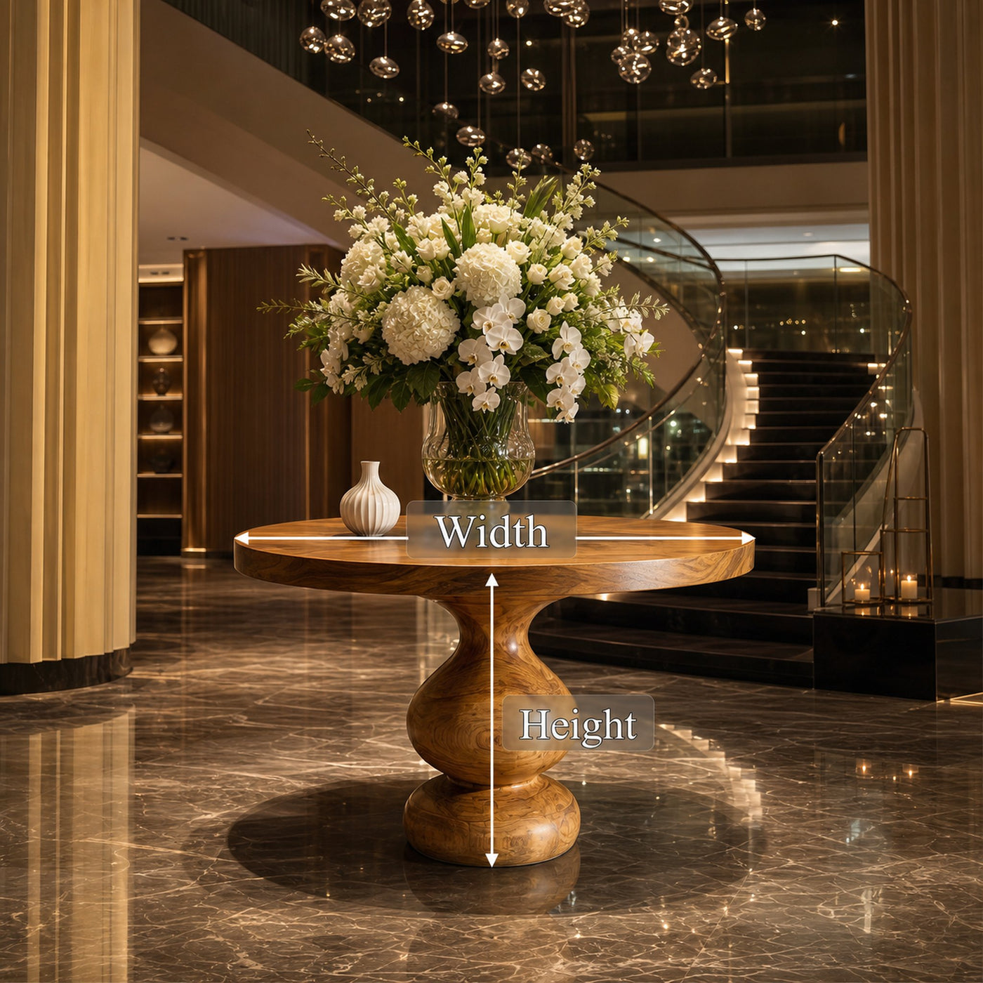 Rustic Round Entryway Table For Entryway And Living Room - product view 8