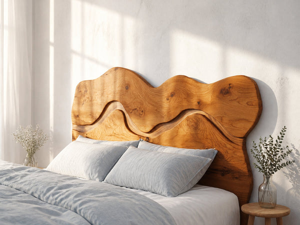Rustic Sculptural Wall Headboard For Bedroom And Sleeping Space