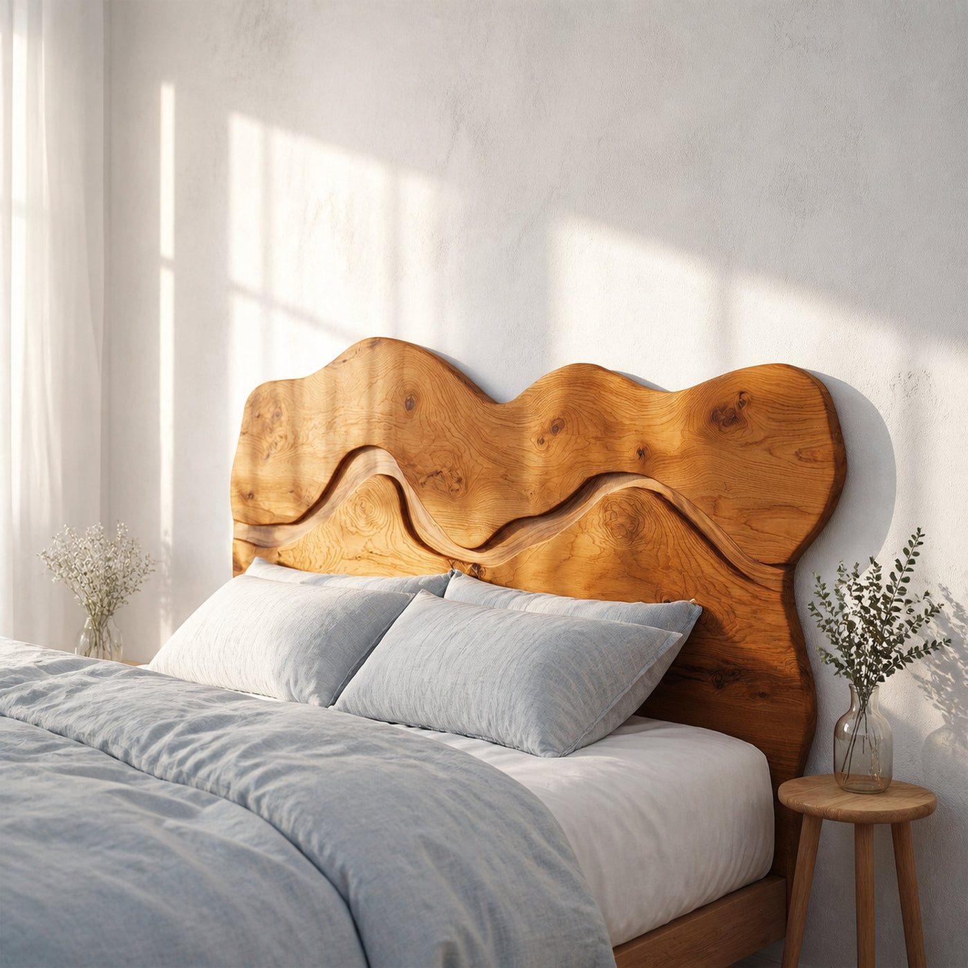 Rustic Sculptural Wall Headboard For Bedroom And Sleeping Space