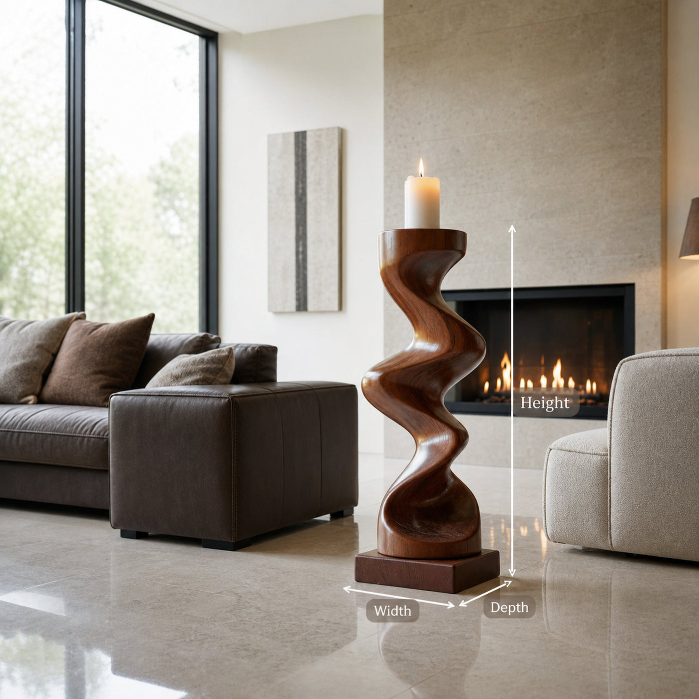 Rustic Solid Wood Abstract Sculpture For Patio Design - product view 8