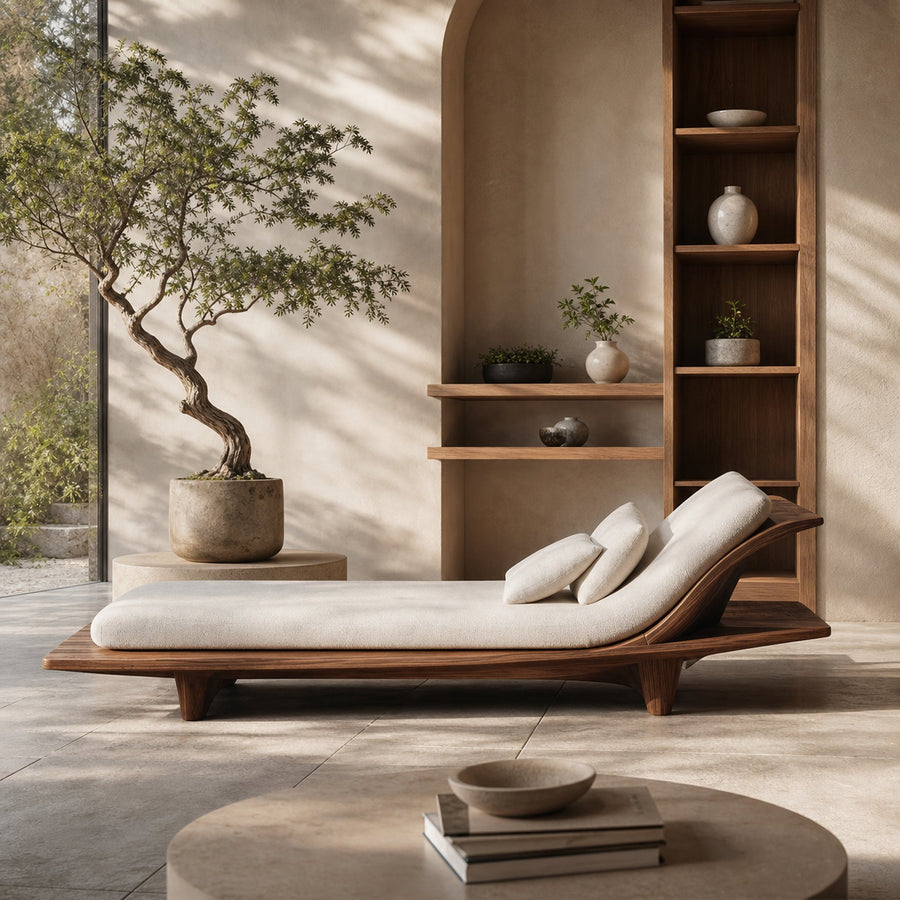 Rustic Solid Wood Garden Daybed For Bedroom Furniture Decoration