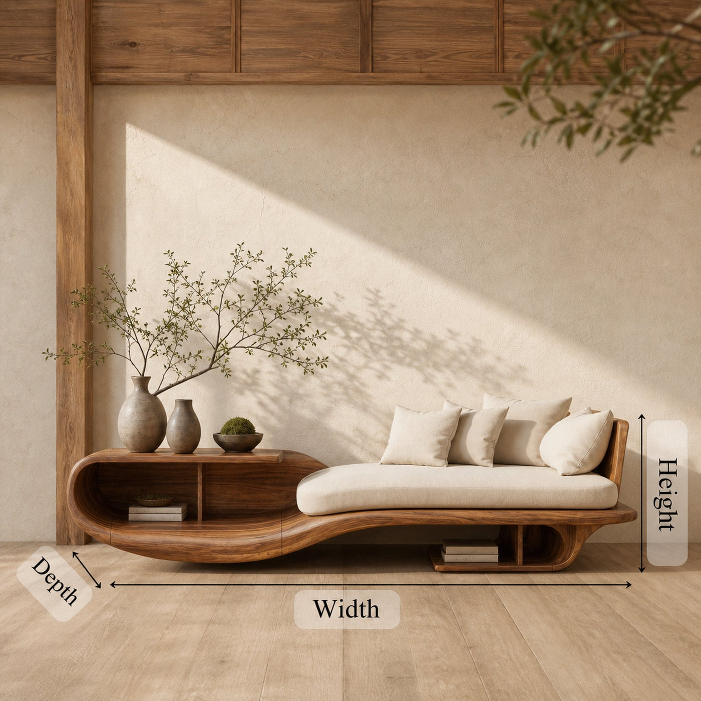 Rustic Solid Wood Garden Daybed For Entryway Furniture Styling - product view 6