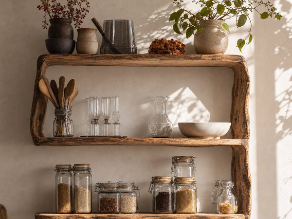 Rustic Solid Wood Kitchen Storage For Kitchen Decor