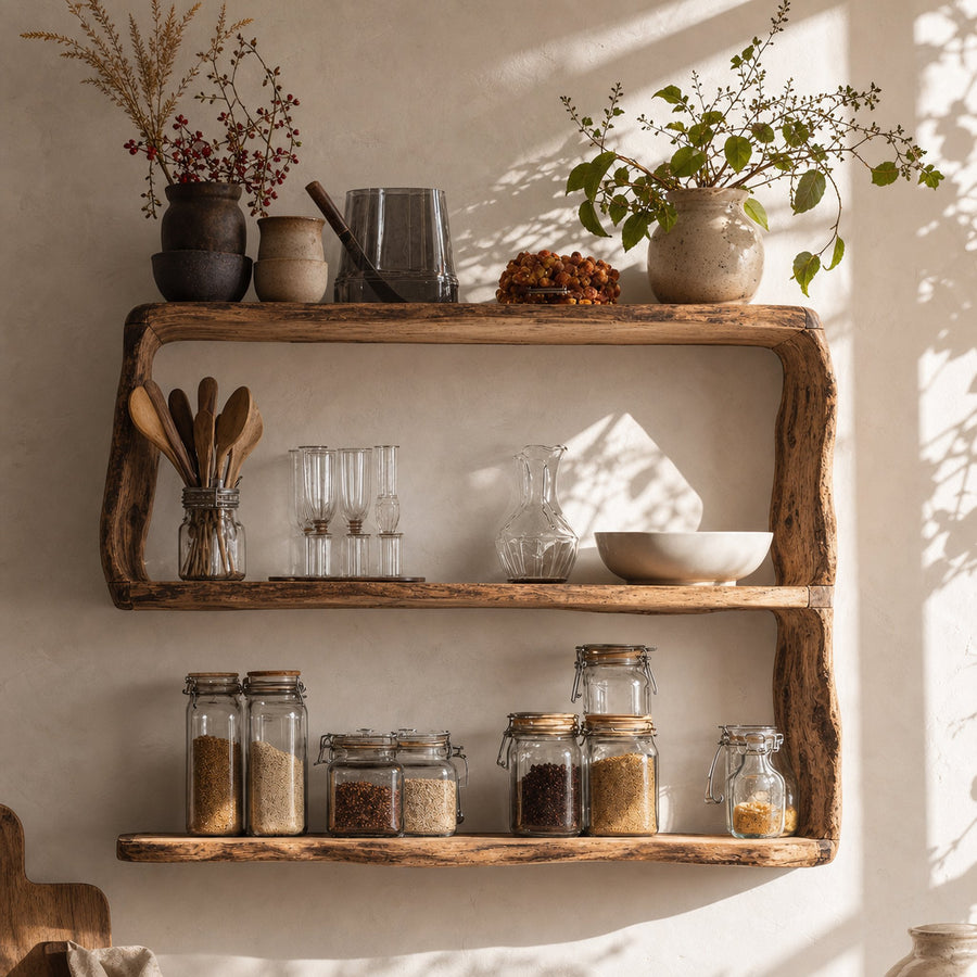 Rustic Solid Wood Kitchen Storage For Kitchen Decor