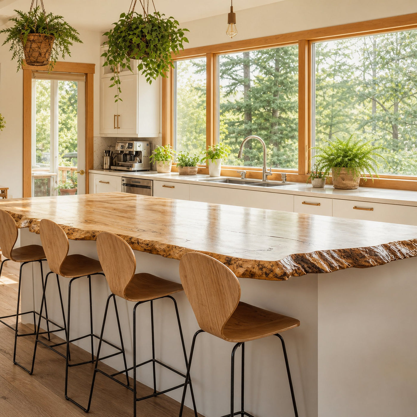 Rustic Solid Wood Kitchen Tabletop For Seamless Interior Aesthetic