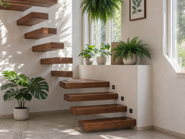 Rustic Solid Wood Stair Best Unique Home Style