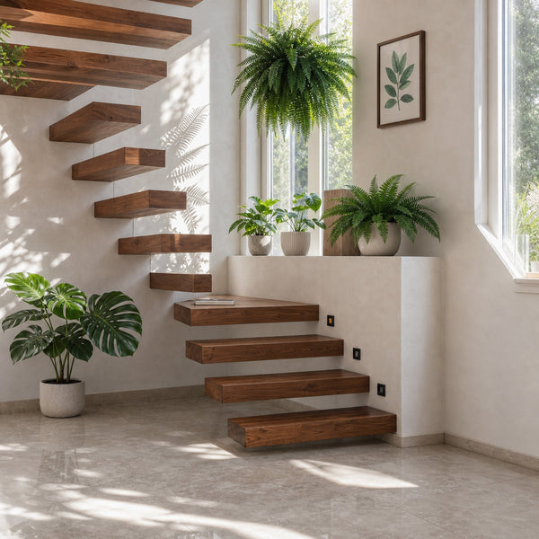 Rustic Solid Wood Stair Best Unique Home Style