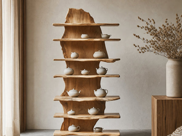 Rustic Solid Wood Standing Shelf For Entryway Design Ideas
