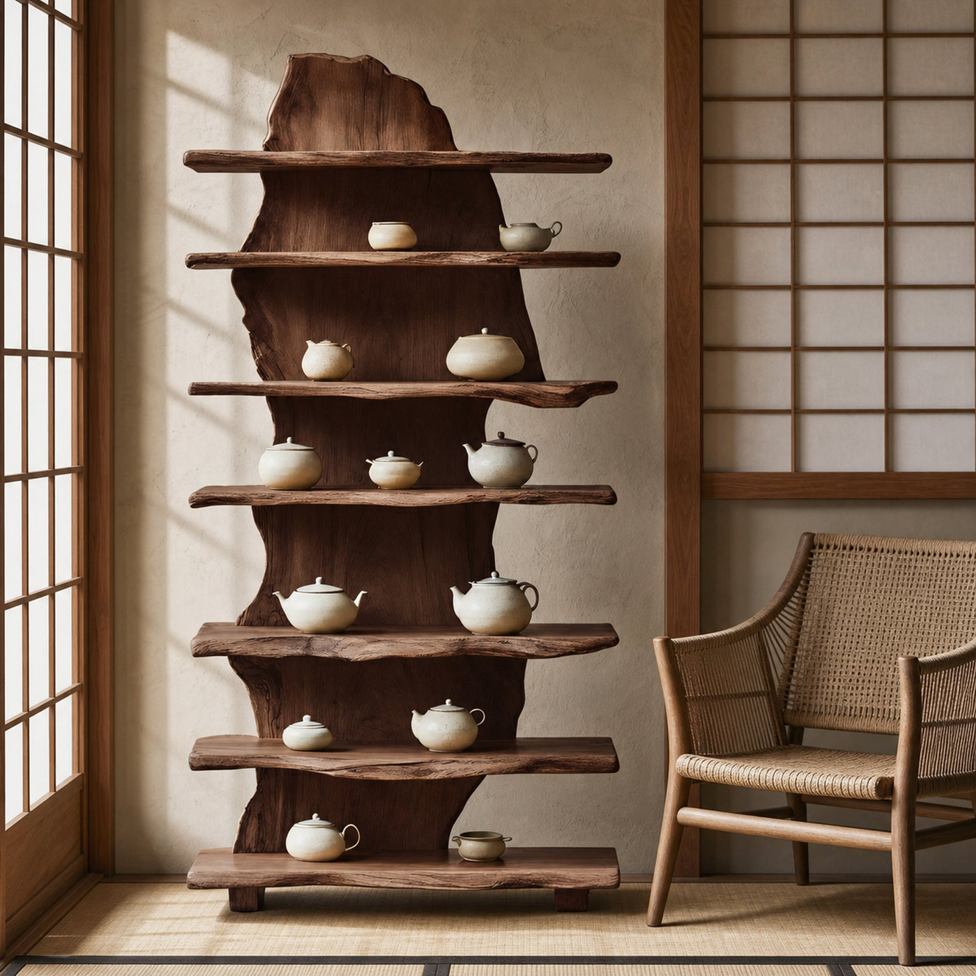 Rustic Solid Wood Standing Shelf For Entryway Design Ideas - product view 7