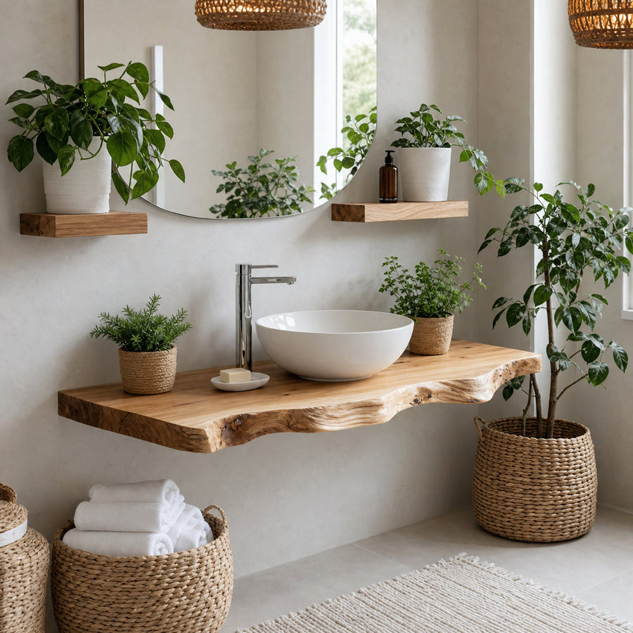 Rustic Solid Wood Vanity With Drawers For Bathroom