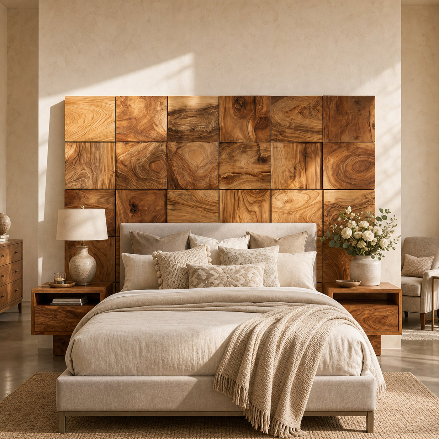 Rustic Square Panel Headboard For Modern Farmhouse Bedroom Decor - product view 6