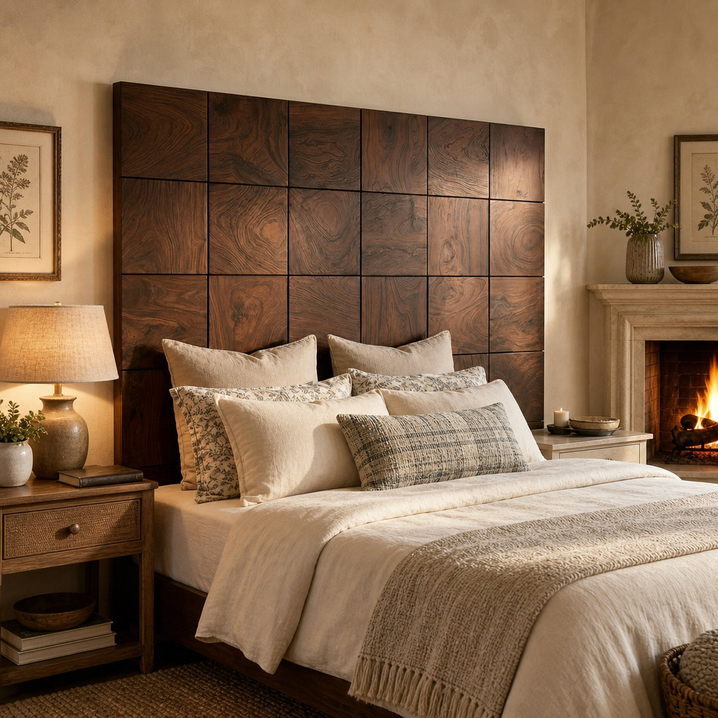 Rustic Square Panel Headboard For Modern Farmhouse Bedroom Decor - product view 7