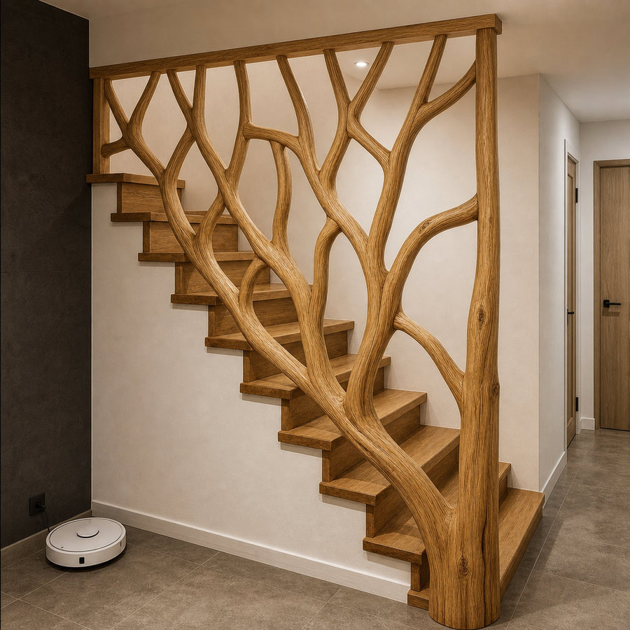 Rustic Stair Railing For Staircase And Entryway