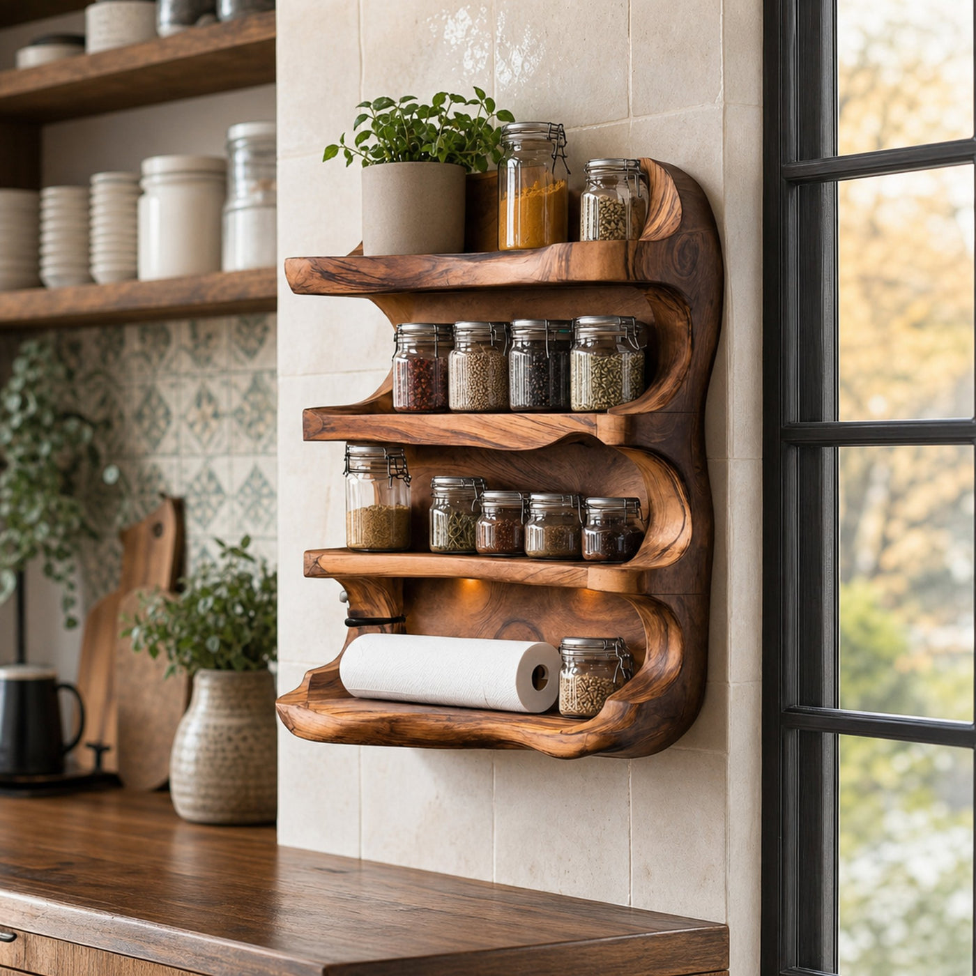 Rustic Style Handmade Spice Holder For Kitchen Furniture