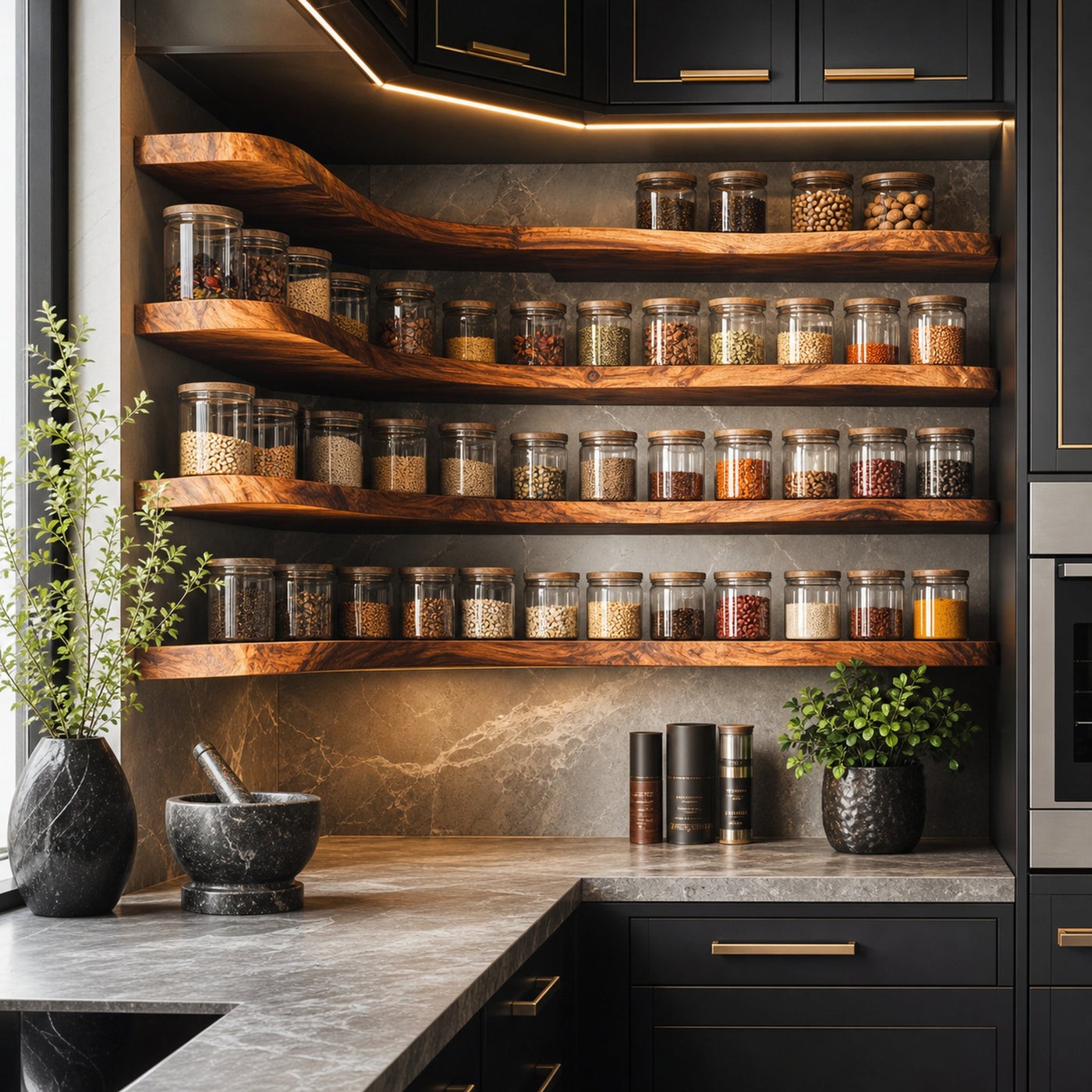 Rustic Style Kitchen Cabinet With Handmade Spice Storage - product view 6