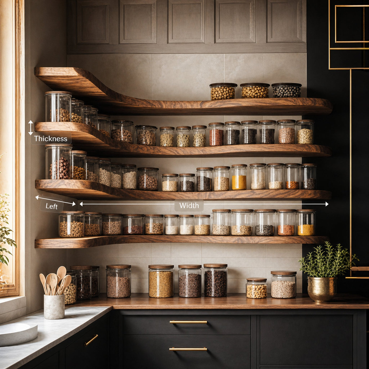Rustic Style Kitchen Cabinet With Handmade Spice Storage - product view 8