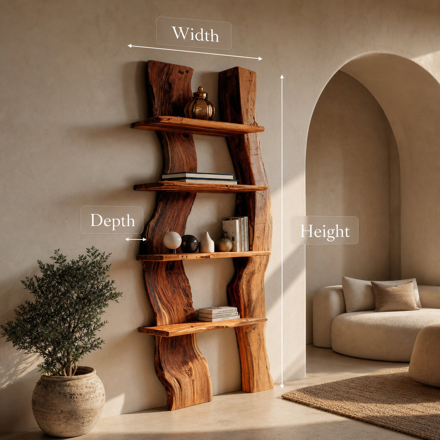 Rustic Tall Shelf For Living Room Decoration - product view 6